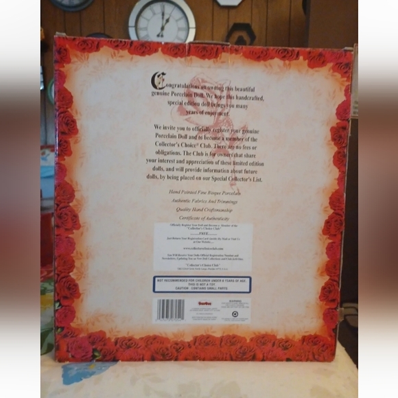 Collectors Choice Genuine Fine Bisque Porcelain Doll with Pearls and Cat - NIB - Picture 3 of 3